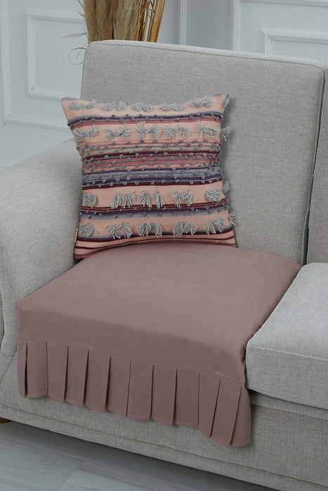 Pleated Reversible Knitted Polyester Decorative Armchair Shawl and Throw Blanket Furniture Protector Washable Cover for Family,KO-27