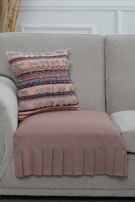 Pleated Reversible Knitted Polyester Decorative Armchair Shawl and Throw Blanket Furniture Protector Washable Cover for Family,KO-27