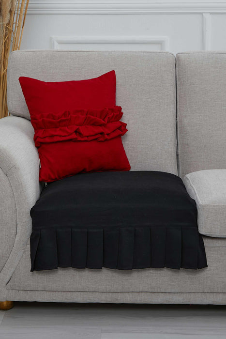 Pleated Reversible Knitted Polyester Decorative Armchair Shawl and Throw Blanket Furniture Protector Washable Cover for Family,KO-27