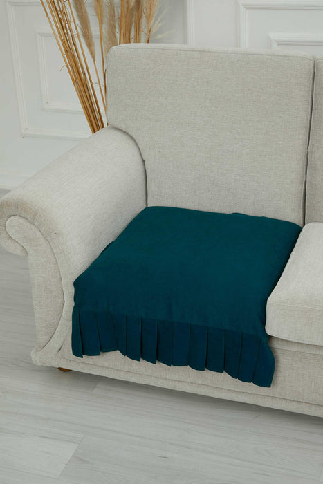 Pleated Reversible Knitted Polyester Decorative Armchair Shawl and Throw Blanket Furniture Protector Washable Cover for Family,KO-27