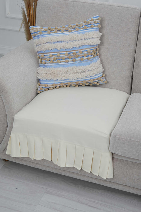 Pleated Reversible Knitted Polyester Decorative Armchair Shawl and Throw Blanket Furniture Protector Washable Cover for Family,KO-27