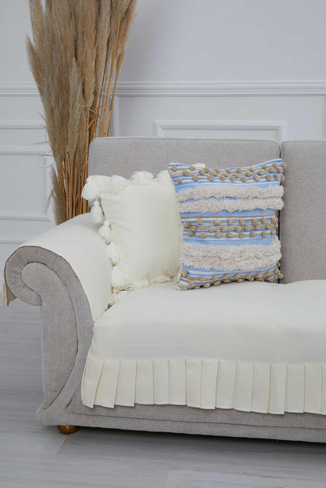 Pleated Reversible Knitted Polyester Decorative Sofa Shawl and Armrest Cover Set Furniture Protector Washable Couch Cover for Family,KTK-4