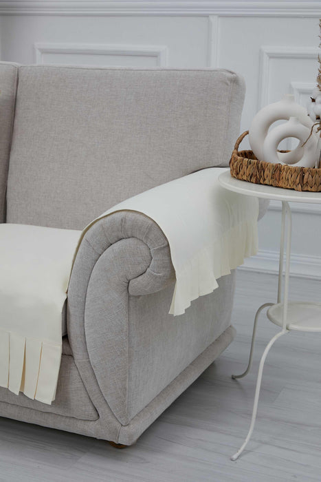 Pleated Reversible Knitted Polyester Decorative Sofa Shawl and Armrest Cover Set Furniture Protector Washable Couch Cover for Family,KTK-4