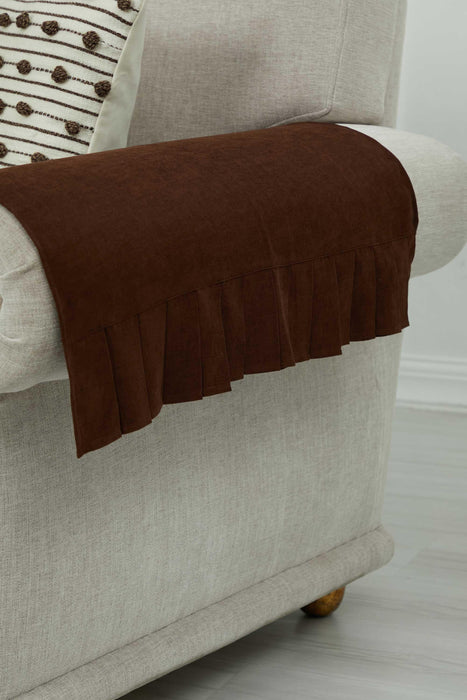 Pleated Reversible Knitted Polyester Decorative Sofa Shawl and Armrest Cover Set Furniture Protector Washable Couch Cover for Family,KTK-4