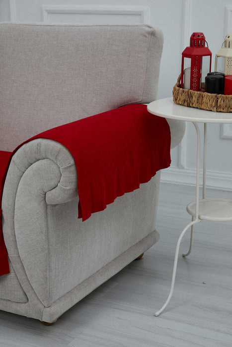 Pleated Reversible Knitted Polyester Decorative Sofa Shawl and Armrest Cover Set Furniture Protector Washable Couch Cover for Family,KTK-4