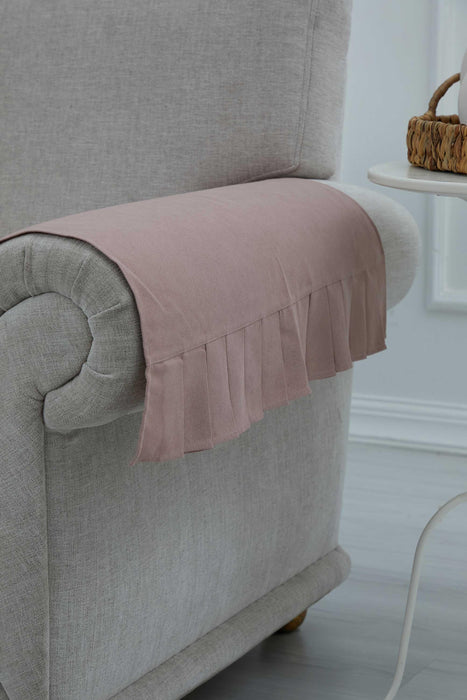 Pleated Reversible Knitted Polyester Decorative Sofa Shawl and Armrest Cover Set Furniture Protector Washable Cover for Family,KTK-6