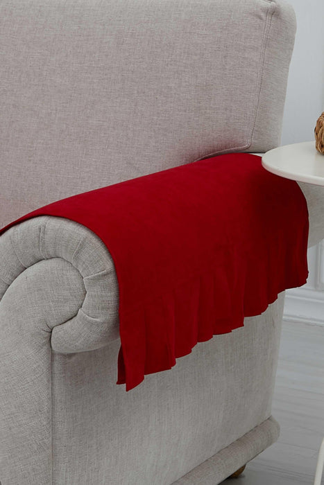 Pleated Reversible Knitted Polyester Decorative Sofa Shawl and Armrest Cover Set Furniture Protector Washable Cover for Family,KTK-6