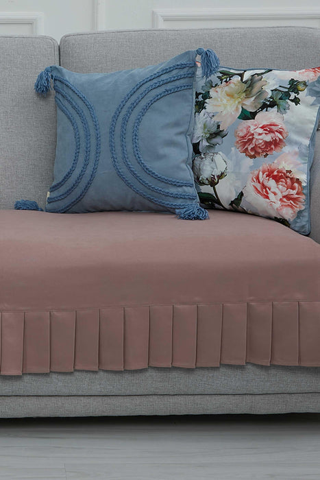 Pleated Reversible Knitted Polyester Decorative Sofa Shawl and Throw Blanket Furniture Protector Washable Couch Cover for Family,KO-29