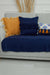 Pleated Reversible Knitted Polyester Decorative Sofa Shawl and Throw Blanket Furniture Protector Washable Couch Cover for Family,KO-29 Blue