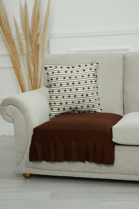 Pleated Reversible Knitted Polyester Decorative Sofa Shawl Set and Throw Blanket Furniture Protector Washable Couch Cover for Familya,KTK-8