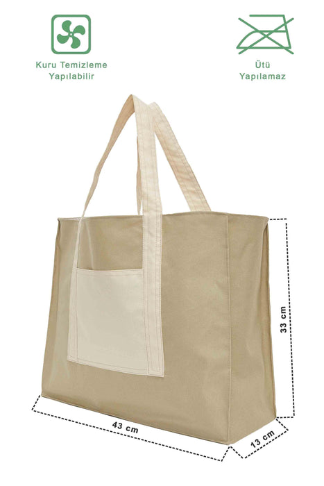 Polyamide Canvas Hand Shoulder Daily Tote Bag with Front Pocket Shopping Bag,C-11