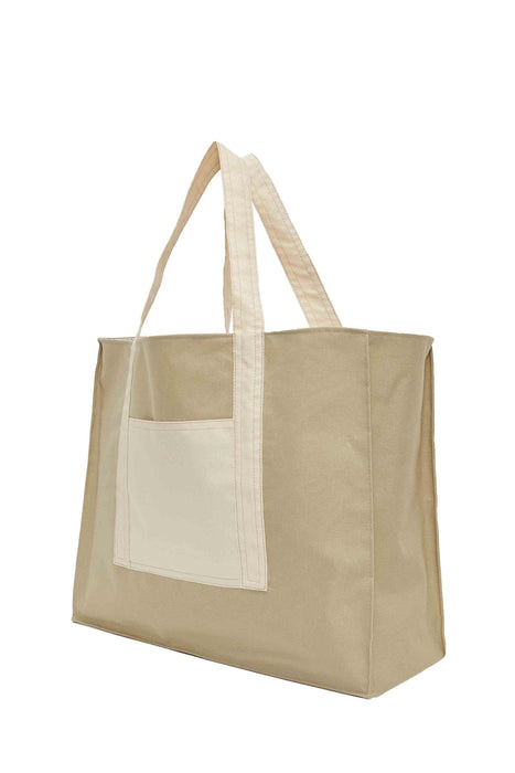 Polyamide Canvas Hand Shoulder Daily Tote Bag with Front Pocket Shopping Bag,C-11