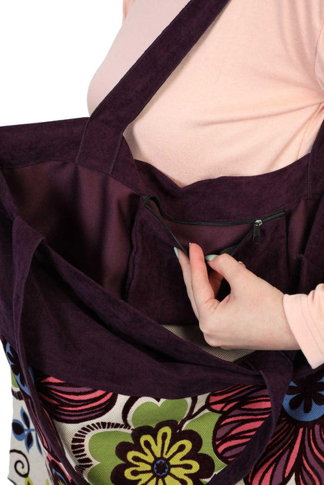 Polyester Hand Shoulder Bag for Women Tote Bag Casual Daily Bag Patterned Fabric Large Capacity,C-2A