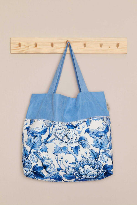 Polyester Hand Shoulder Bag for Women Tote Bag Casual Daily Bag Patterned Fabric Large Capacity,C-2A