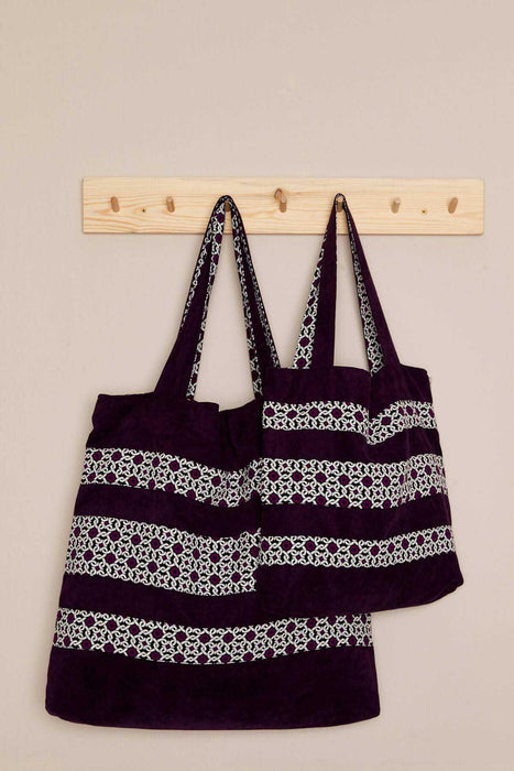 Polyester Hand Shoulder Bag Knitting Work Honeycomb Patterned Daily Tote Bag,C-8