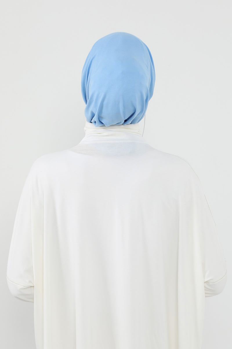 Practical Cotton Bonnet with Built-In Neck Cover and Ear Access, Full-Coverage Hijab Bonnet with Ear Access Points,B-94