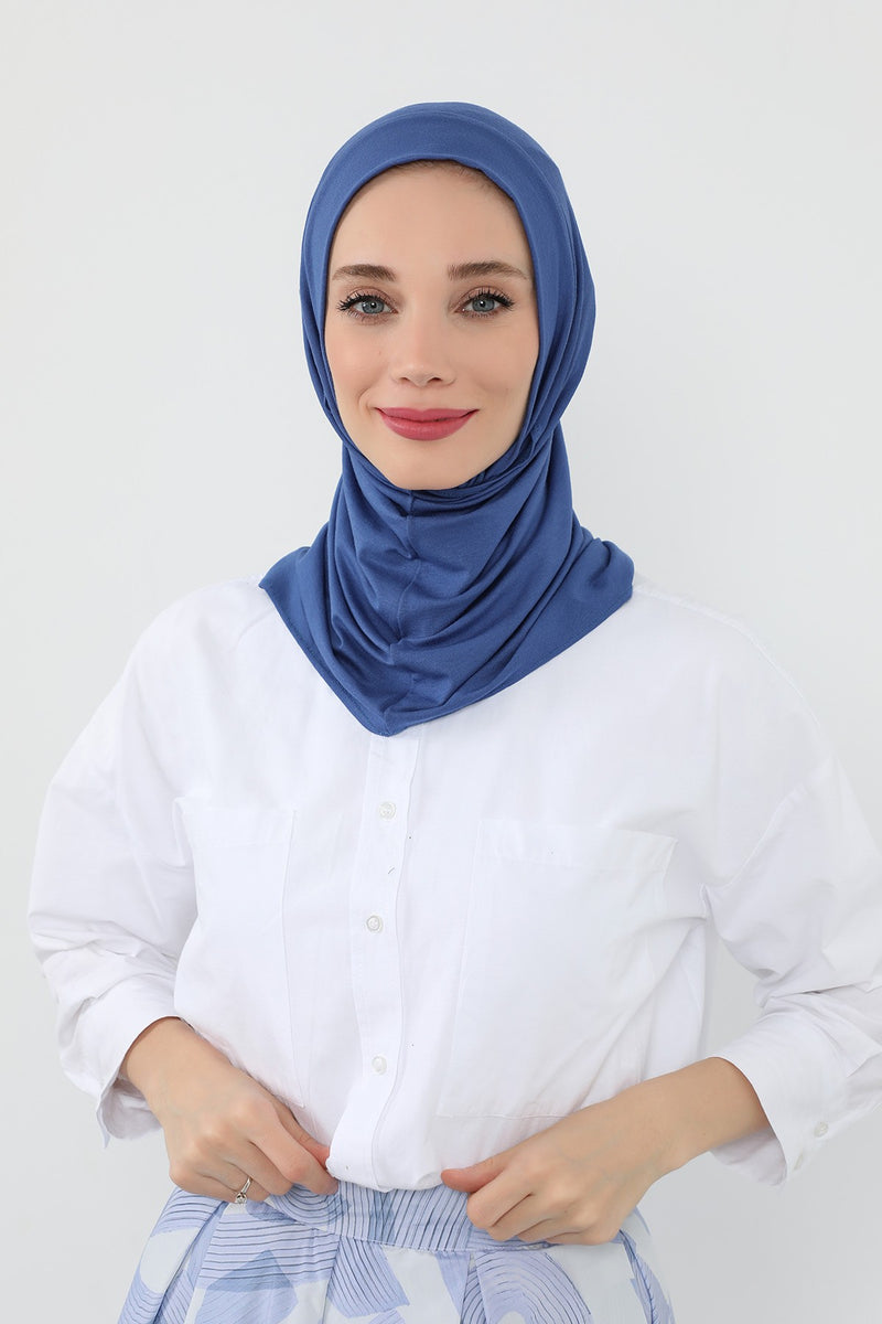 Practical Cotton Bonnet with Built-In Neck Cover and Ear Access, Full-Coverage Hijab Bonnet with Ear Access Points,B-94