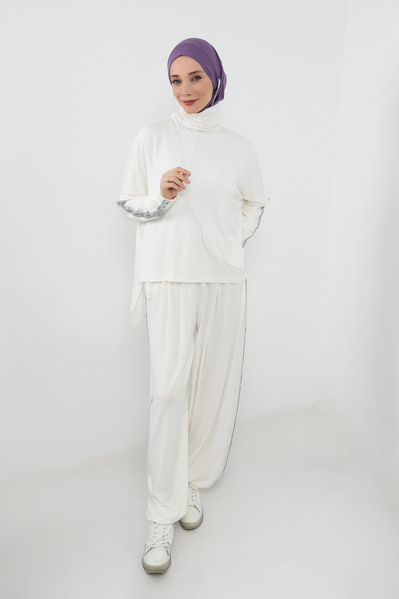 Practical Cotton Bonnet with Built-In Neck Cover and Ear Access, Full-Coverage Hijab Bonnet with Ear Access Points,B-94