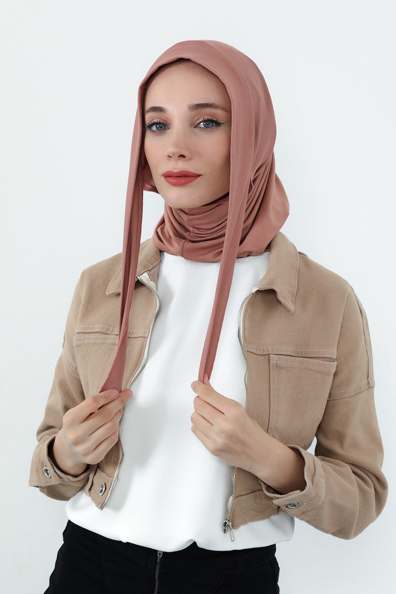 Practical Cotton Bonnet with Built-In Neck Cover and Ear Access, Full-Coverage Hijab Bonnet with Ear Access Points,B-94