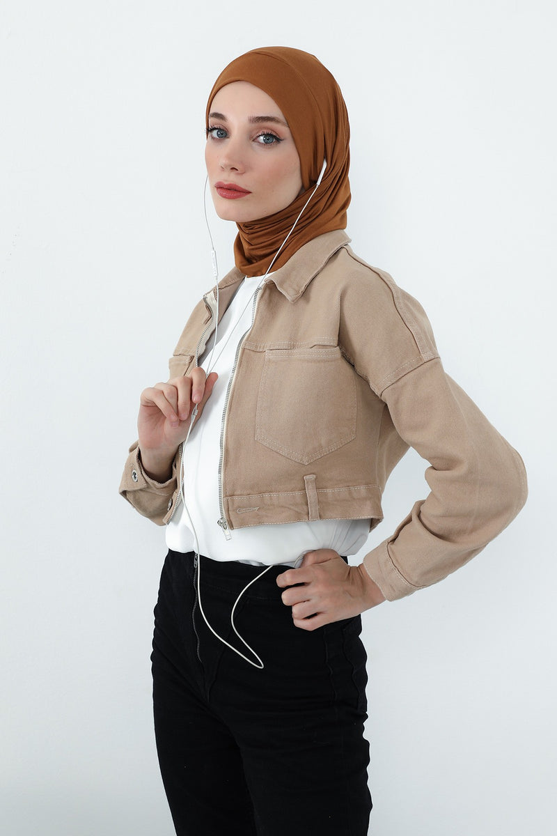 Practical Cotton Bonnet with Built-In Neck Cover and Ear Access, Full-Coverage Hijab Bonnet with Ear Access Points,B-94