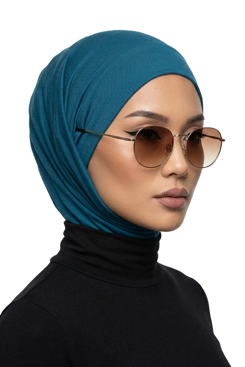 Practical Cotton Bonnet with Built-In Neck Cover and Ear Access, Full-Coverage Hijab Bonnet with Ear Access Points,B-94