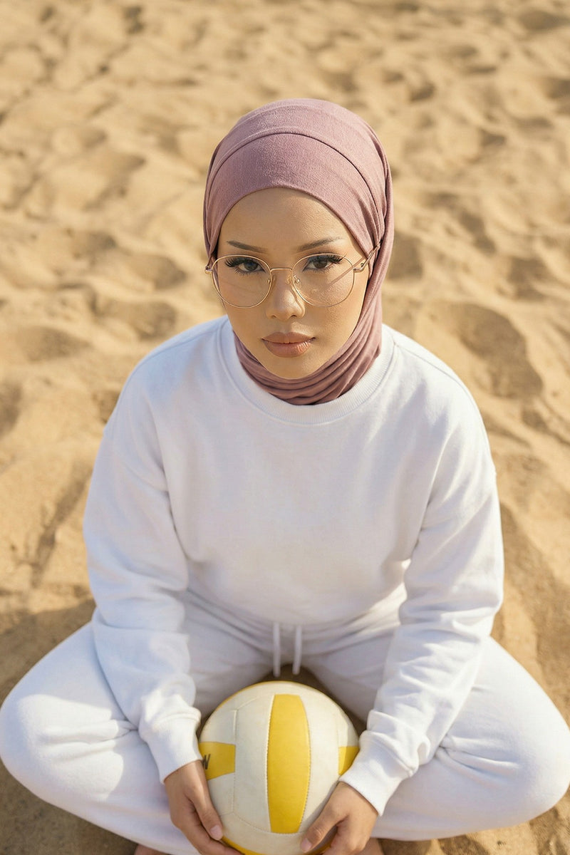 Practical Cotton Bonnet with Built-In Neck Cover and Ear Access, Full-Coverage Hijab Bonnet with Ear Access Points,B-94