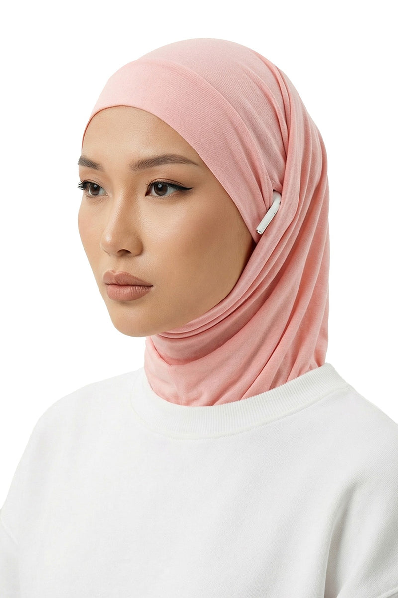 Practical Cotton Bonnet with Built-In Neck Cover and Ear Access, Full-Coverage Hijab Bonnet with Ear Access Points,B-94