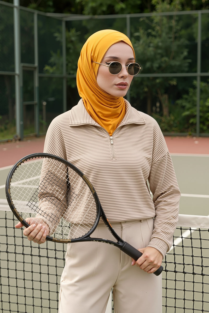 Practical Cotton Bonnet with Built-In Neck Cover and Ear Access, Full-Coverage Hijab Bonnet with Ear Access Points,BE-TG-B-94
