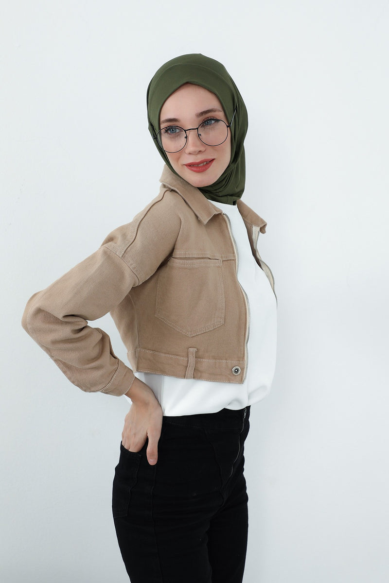 Practical Cotton Bonnet with Built-In Neck Cover and Ear Access, Full-Coverage Hijab Bonnet with Ear Access Points,BE-TG-B-94