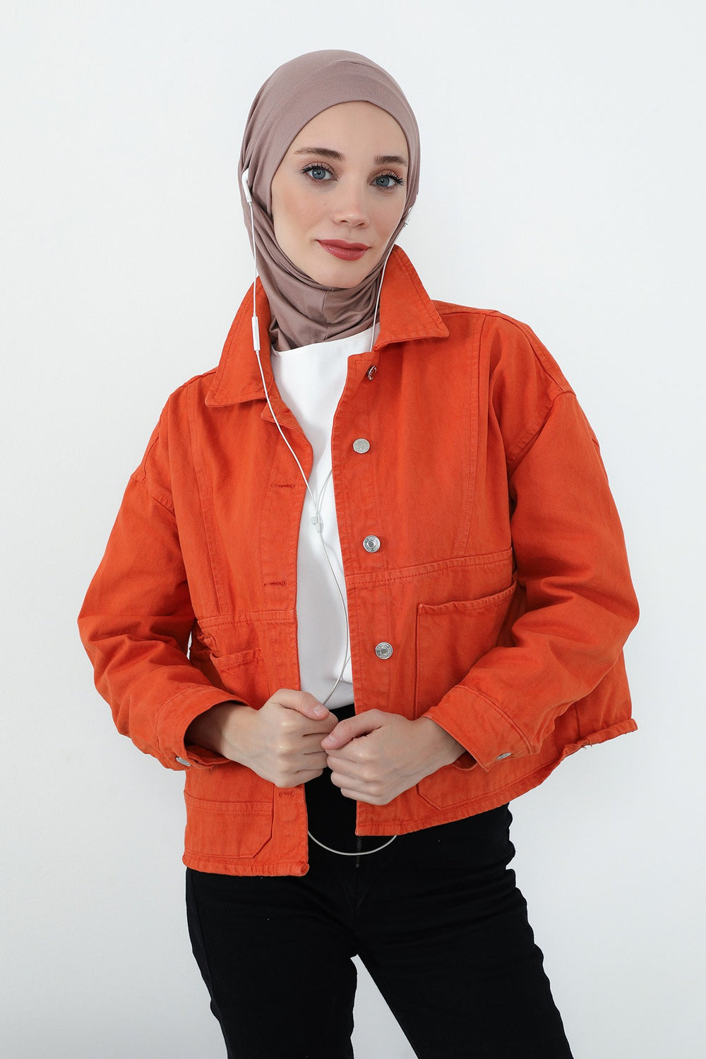 Practical Cotton Bonnet with Built-In Neck Cover and Ear Access, Full-Coverage Hijab Bonnet with Ear Access Points,BE-TG-B-94 Mink