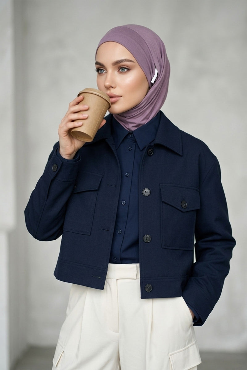Practical Cotton Bonnet with Built-In Neck Cover and Ear Access, Full-Coverage Hijab Bonnet with Ear Access Points,BE-TG-B-94