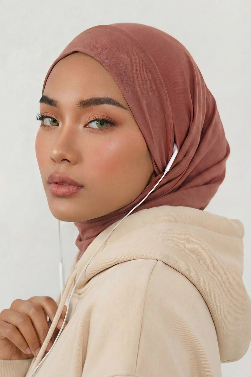 Practical Cotton Bonnet with Built-In Neck Cover and Ear Access, Full-Coverage Hijab Bonnet with Ear Access Points,BE-TG-B-94