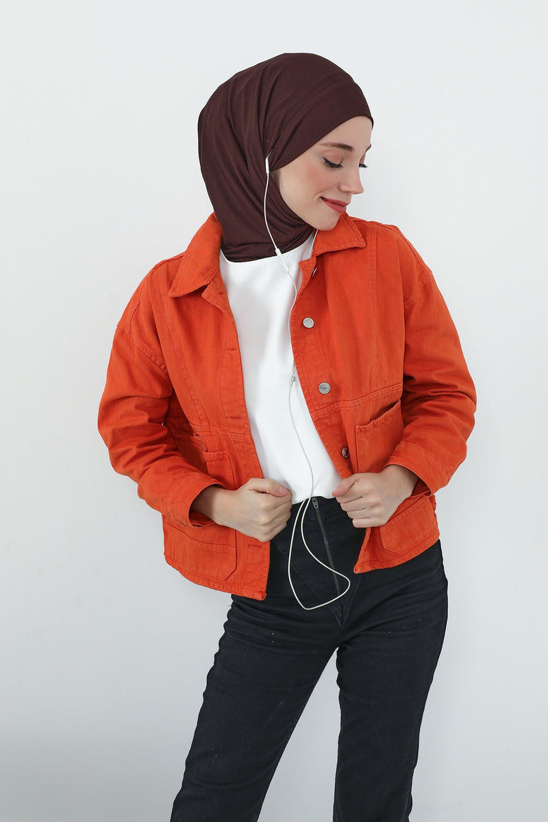 Practical Cotton Bonnet with Built-In Neck Cover and Ear Access, Full-Coverage Hijab Bonnet with Ear Access Points,BE-TG-B-94