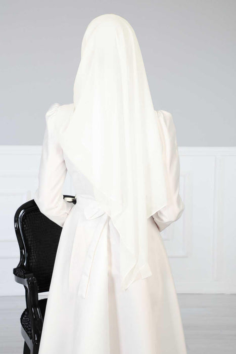 Practical Instant Chiffon Shawl with Elegant Stone Accessories Bridal, Wedding Hijab Modesty Turban Cap,CPS-504