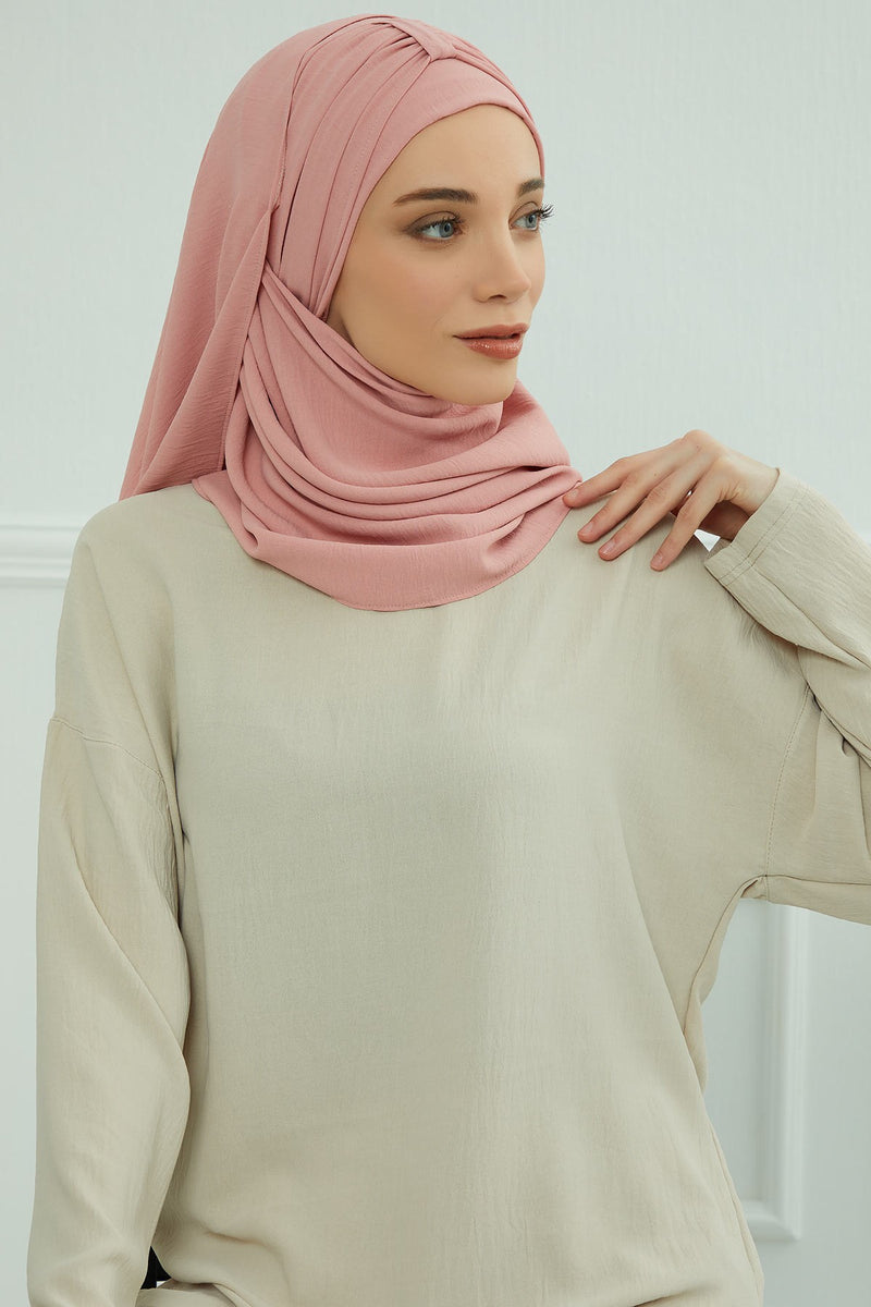 Practical Stylish Aerobin Shawl for Women, Effortless Aerobin Instant Shawl, Breathable Pleated Women Shawl Headscarf Lightweight,CPS-91