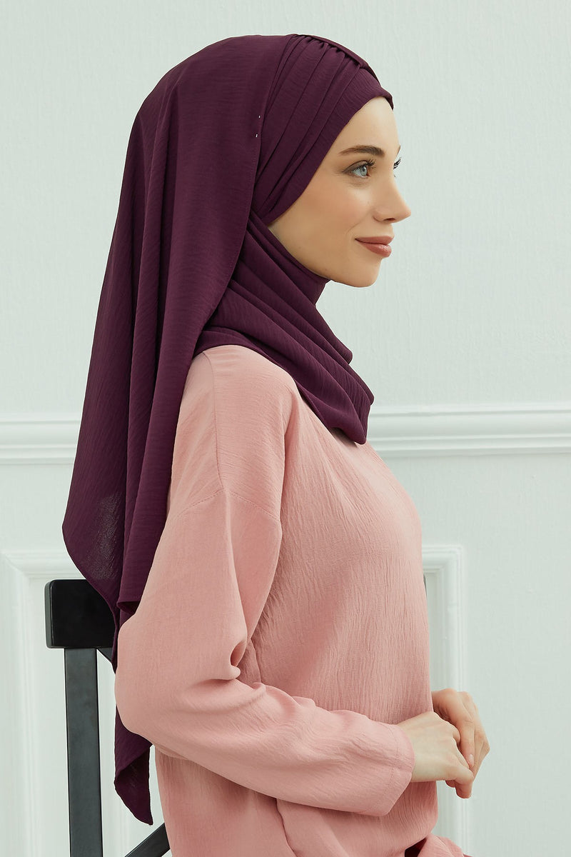 Practical Stylish Aerobin Shawl for Women, Effortless Aerobin Instant Shawl, Breathable Pleated Women Shawl Headscarf Lightweight,CPS-91