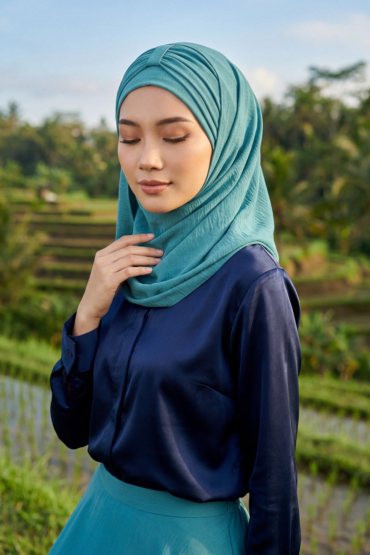 Practical Stylish Aerobin Shawl for Women, Effortless Aerobin Instant Shawl, Breathable Pleated Women Shawl Headscarf Lightweight,CPS-91 Mint Green