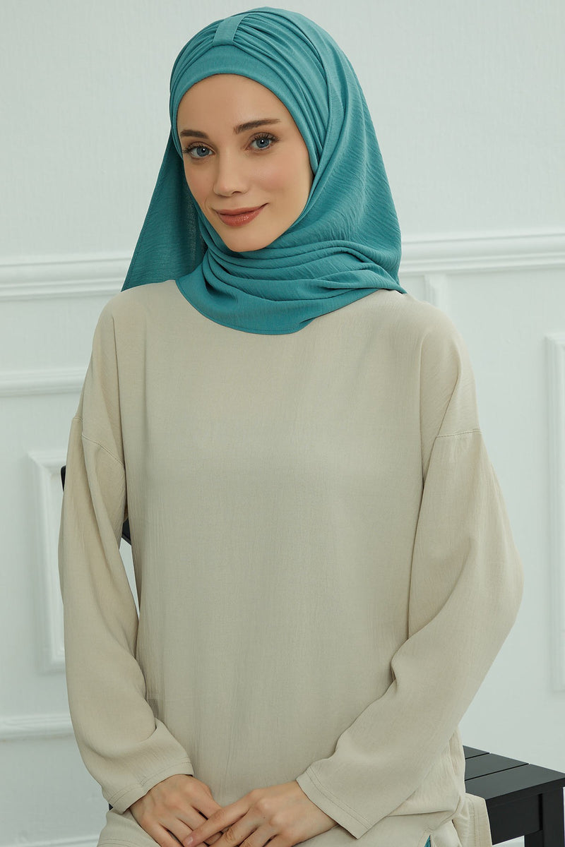 Practical Stylish Aerobin Shawl for Women, Effortless Aerobin Instant Shawl, Breathable Pleated Women Shawl Headscarf Lightweight,CPS-91