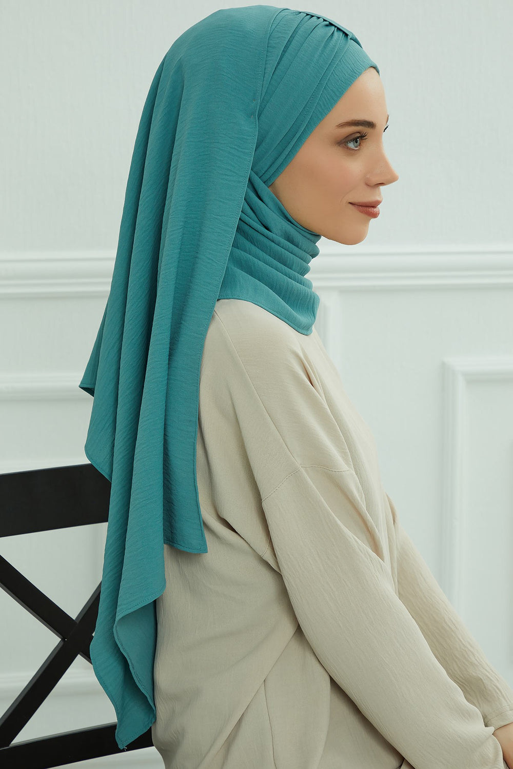 Practical Stylish Aerobin Shawl for Women, Effortless Aerobin Instant Shawl, Breathable Pleated Women Shawl Headscarf Lightweight,CPS-91 Mint Green