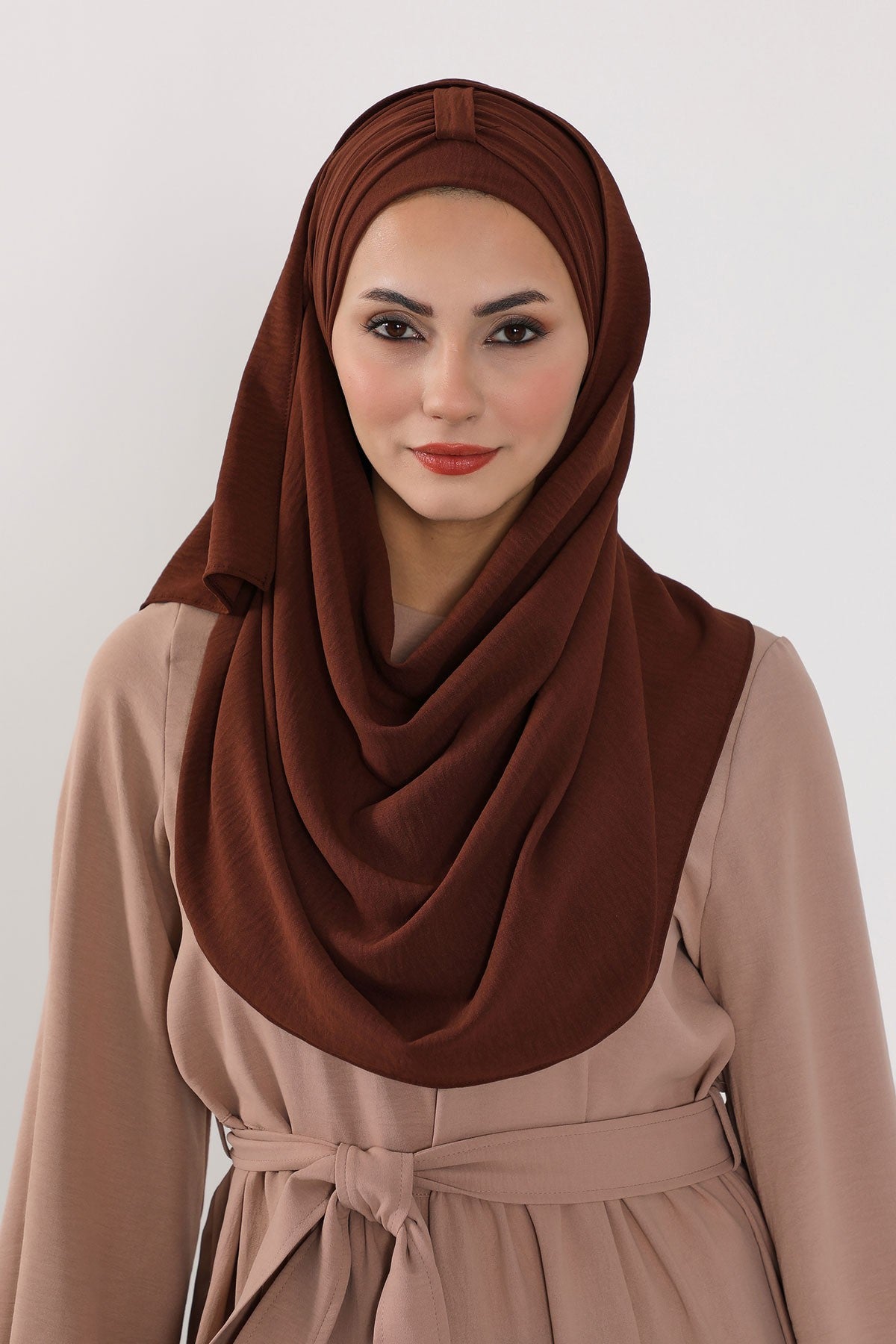 Practical Stylish Aerobin Shawl for Women, Effortless Aerobin Instant Shawl, Breathable Pleated Women Shawl Headscarf Lightweight,CPS-91 Brown