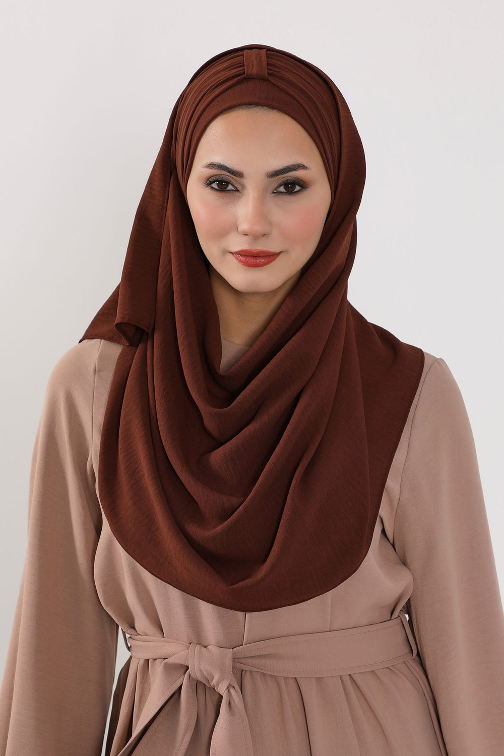 Practical Stylish Aerobin Shawl for Women, Effortless Aerobin Instant Shawl, Breathable Pleated Women Shawl Headscarf Lightweight,CPS-91 Brown