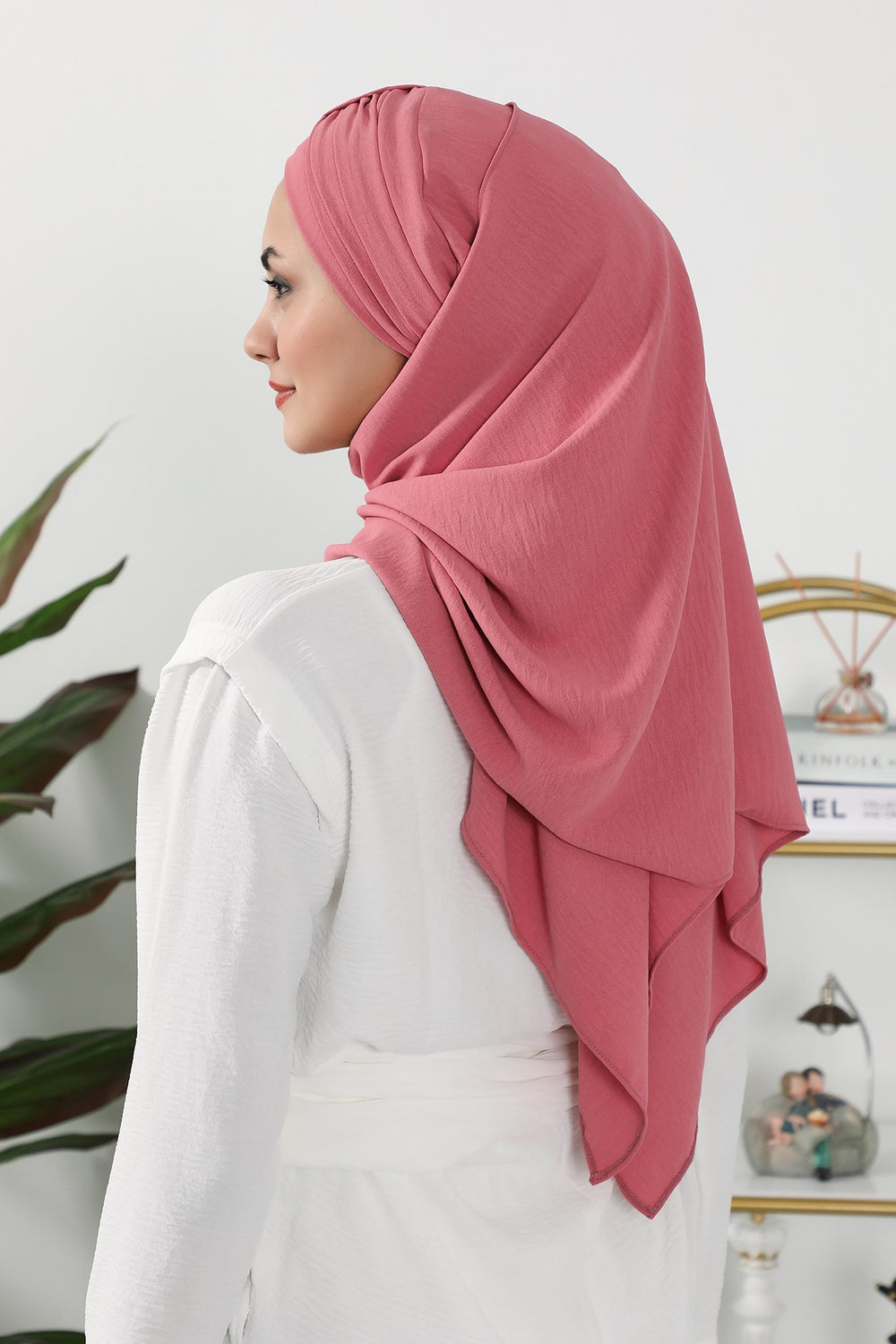 Practical Stylish Aerobin Shawl for Women, Effortless Aerobin Instant Shawl, Breathable Pleated Women Shawl Headscarf Lightweight,CPS-91 Dark Pink