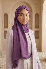 Practical Stylish Aerobin Shawl for Women, Effortless Aerobin Instant Shawl, Breathable Pleated Women Shawl Headscarf Lightweight,CPS-91 Purple 2