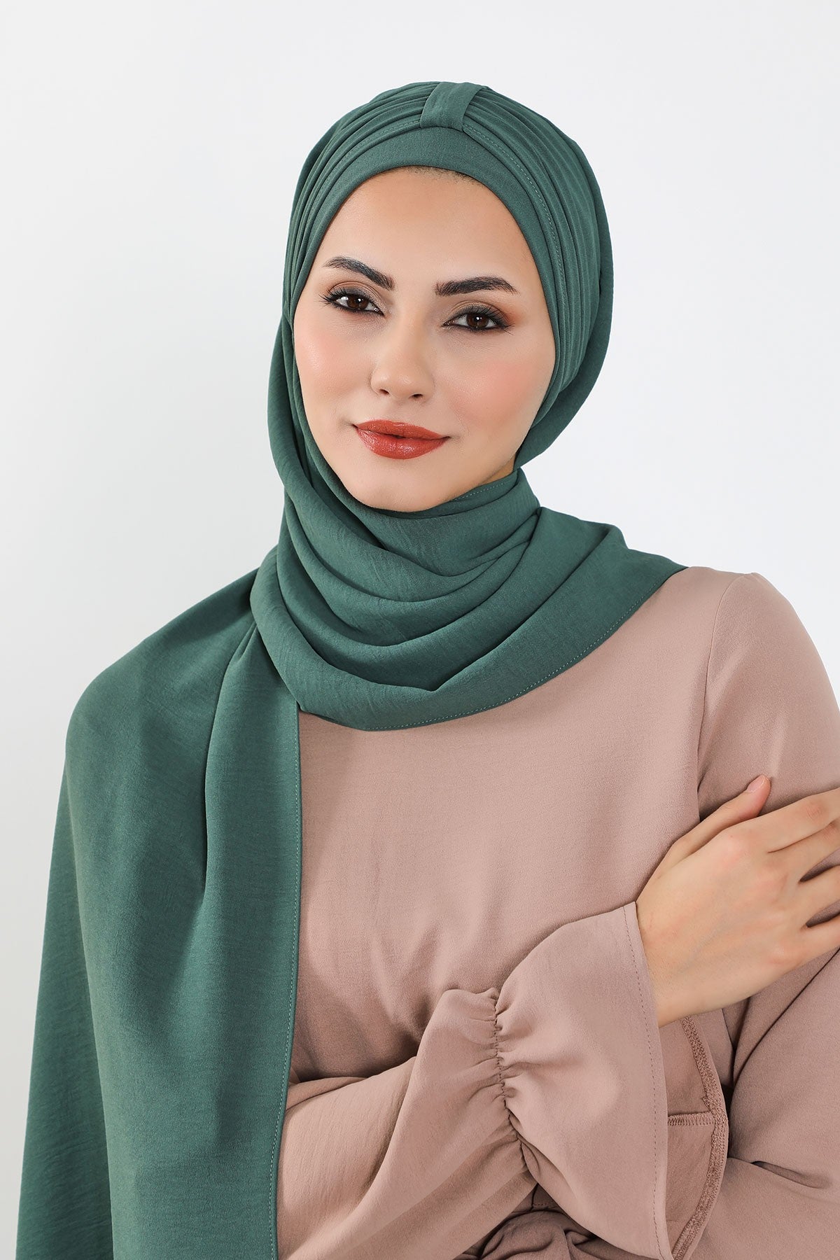 Practical Stylish Aerobin Shawl for Women, Effortless Aerobin Instant Shawl, Breathable Pleated Women Shawl Headscarf Lightweight,CPS-91 Light Green