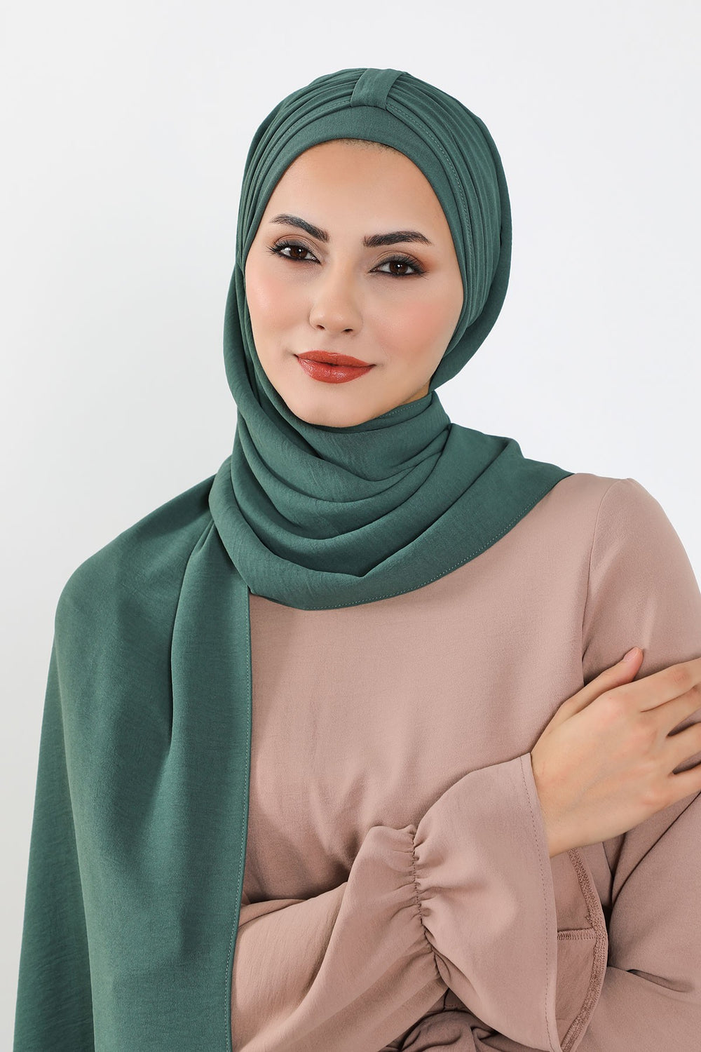 Practical Stylish Aerobin Shawl for Women, Effortless Aerobin Instant Shawl, Breathable Pleated Women Shawl Headscarf Lightweight,CPS-91 Light Green