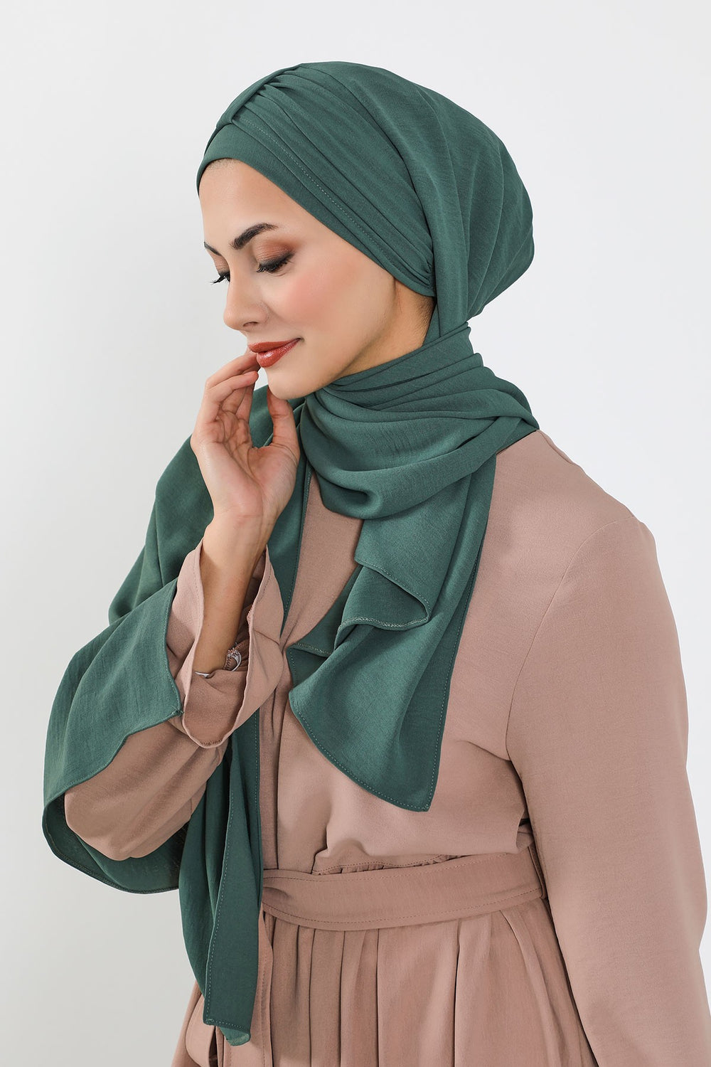 Practical Stylish Aerobin Shawl for Women, Effortless Aerobin Instant Shawl, Breathable Pleated Women Shawl Headscarf Lightweight,CPS-91 Light Green