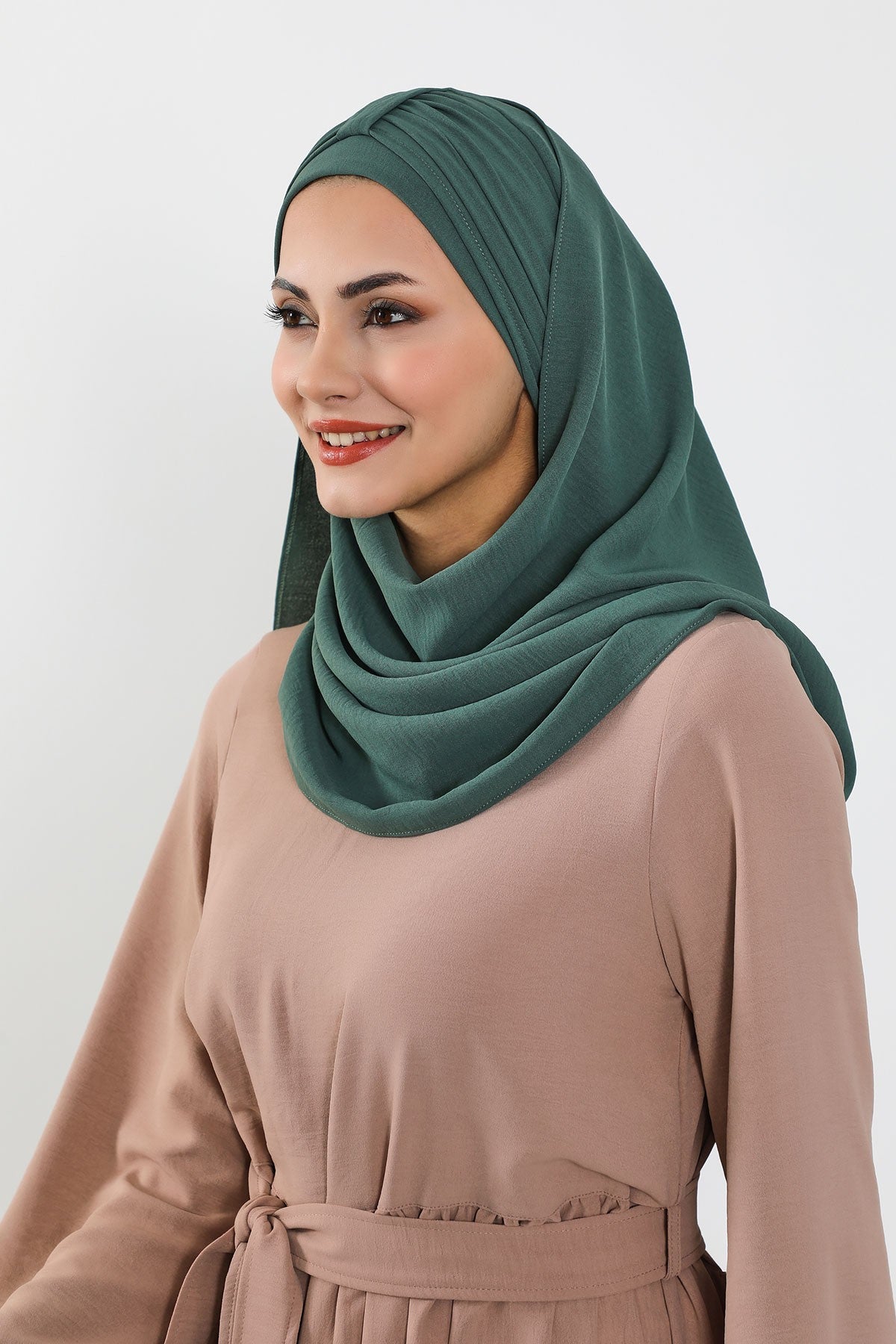 Practical Stylish Aerobin Shawl for Women, Effortless Aerobin Instant Shawl, Breathable Pleated Women Shawl Headscarf Lightweight,CPS-91 Light Green