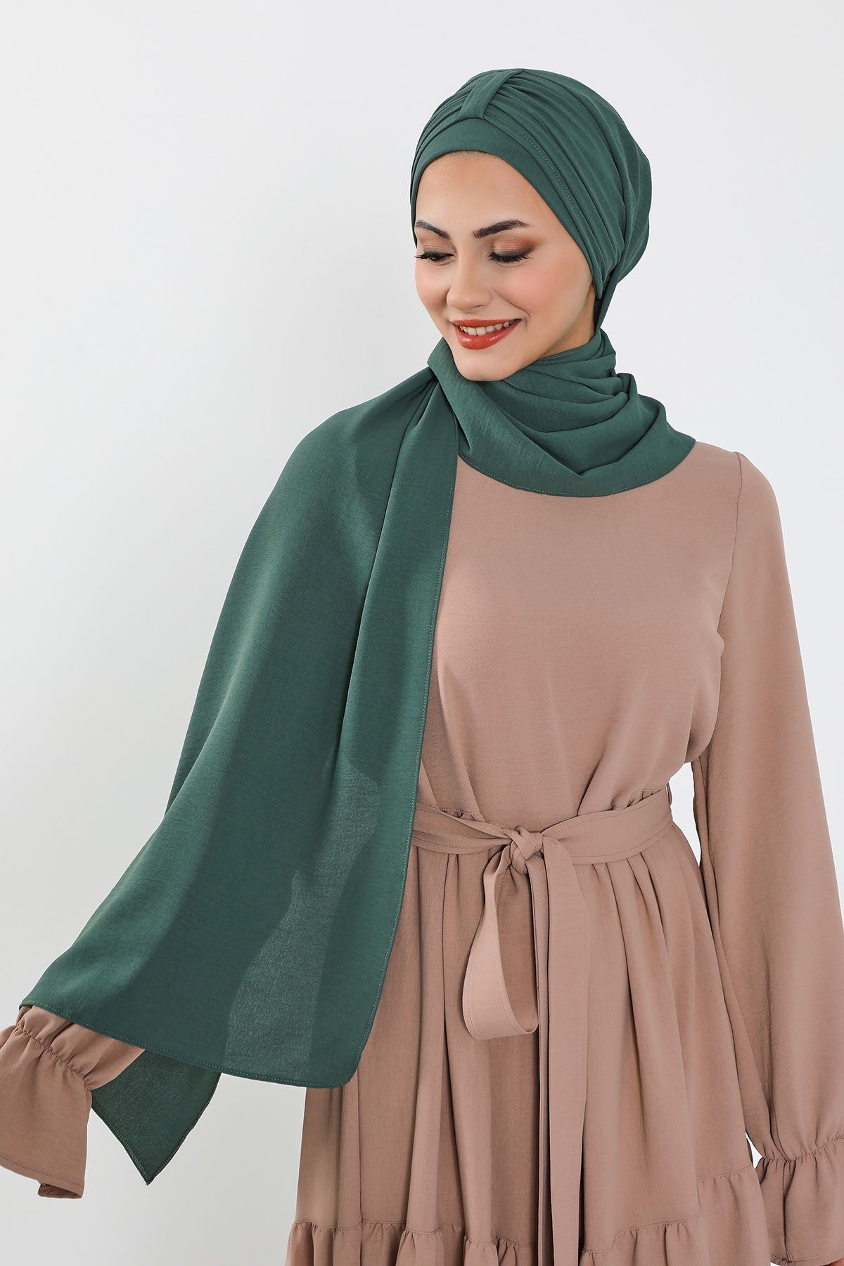 Practical Stylish Aerobin Shawl for Women, Effortless Aerobin Instant Shawl, Breathable Pleated Women Shawl Headscarf Lightweight,CPS-91 Light Green