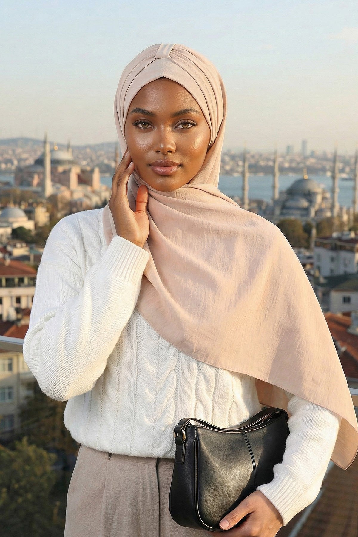 Practical Stylish Aerobin Shawl for Women, Effortless Aerobin Instant Shawl, Breathable Pleated Women Shawl Headscarf Lightweight,CPS-91 Stone
