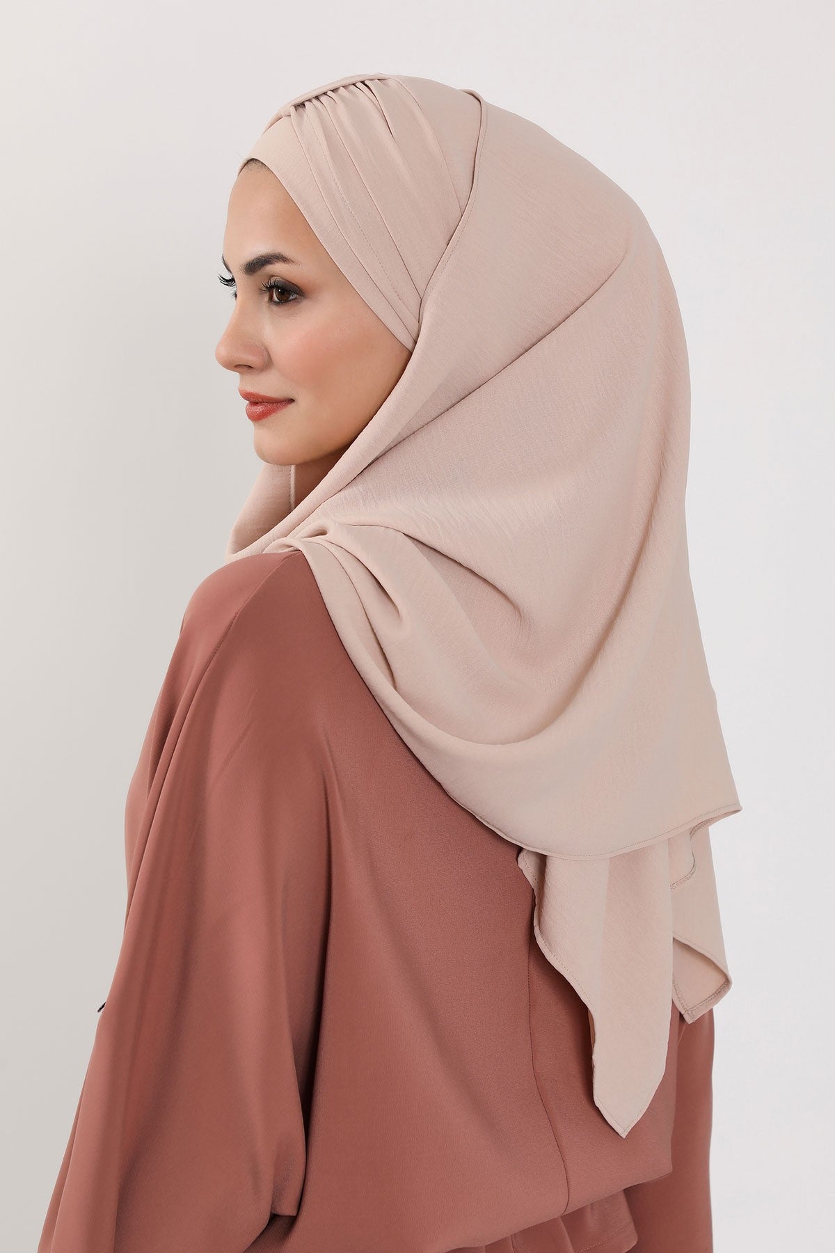 Practical Stylish Aerobin Shawl for Women, Effortless Aerobin Instant Shawl, Breathable Pleated Women Shawl Headscarf Lightweight,CPS-91 Stone